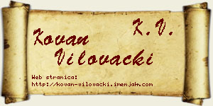 Kovan Vilovački vizit kartica